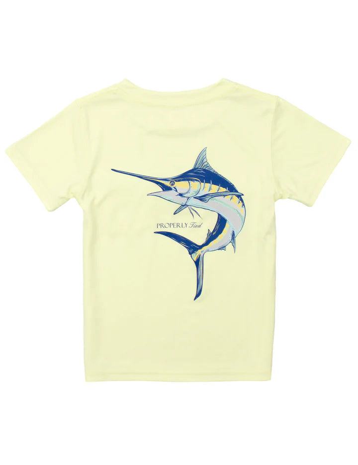 Performance SS Blue Marlin Tee-Lt. Yellow