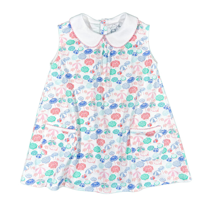 Sleeveless Pocket Twirl Dress-Beach Umbrellas