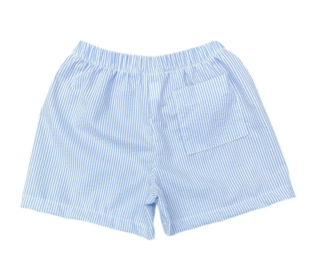 Conrad Shorts-Seersucker Blue Stripe