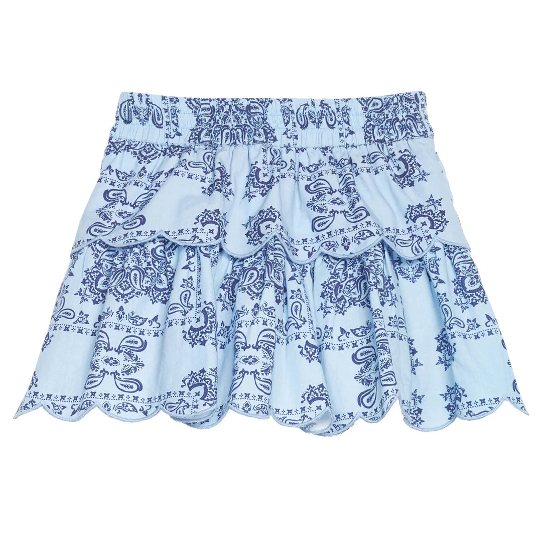Two Tiered Skort-Boho Blue