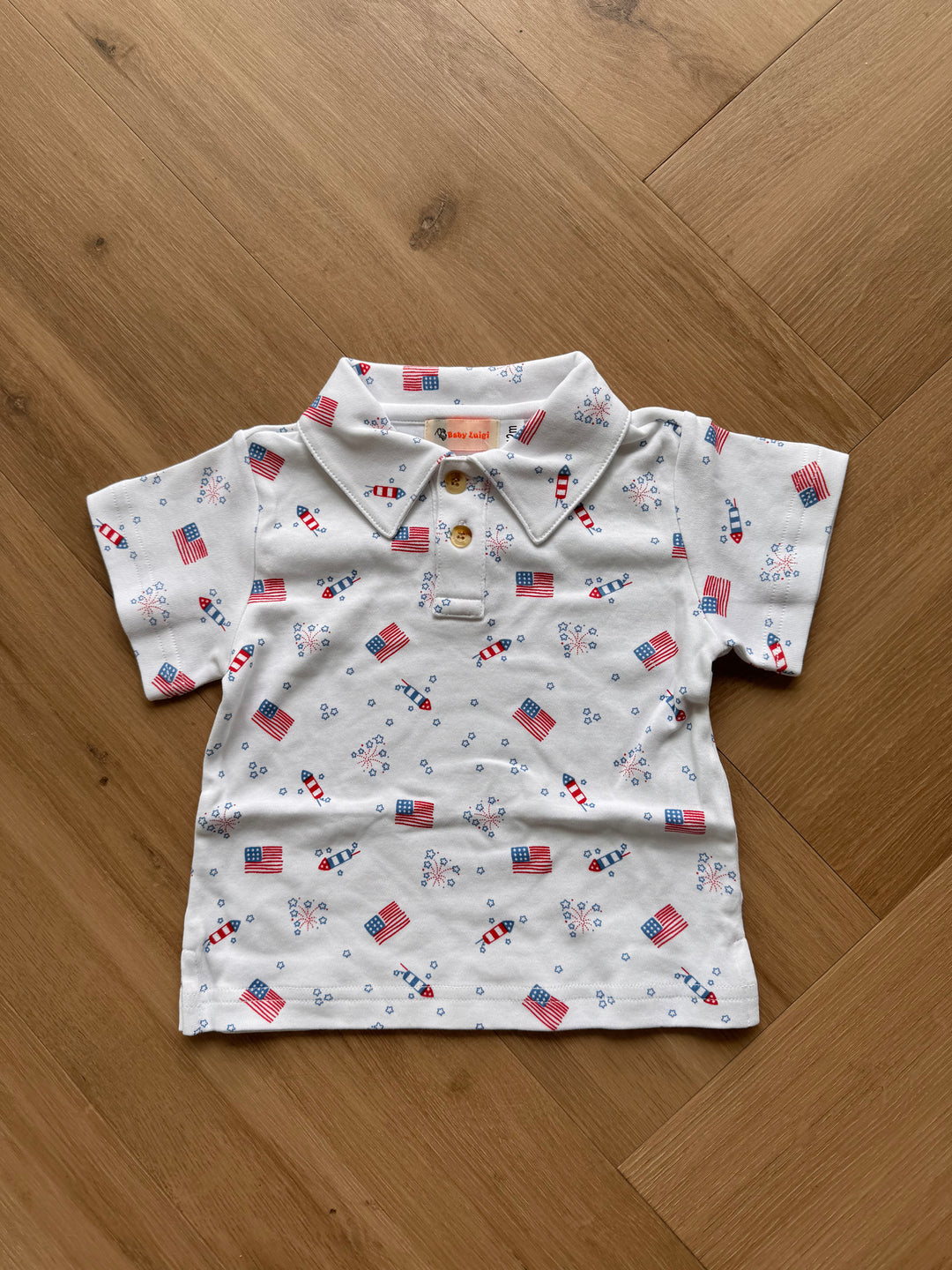 Patriotic Print Polo