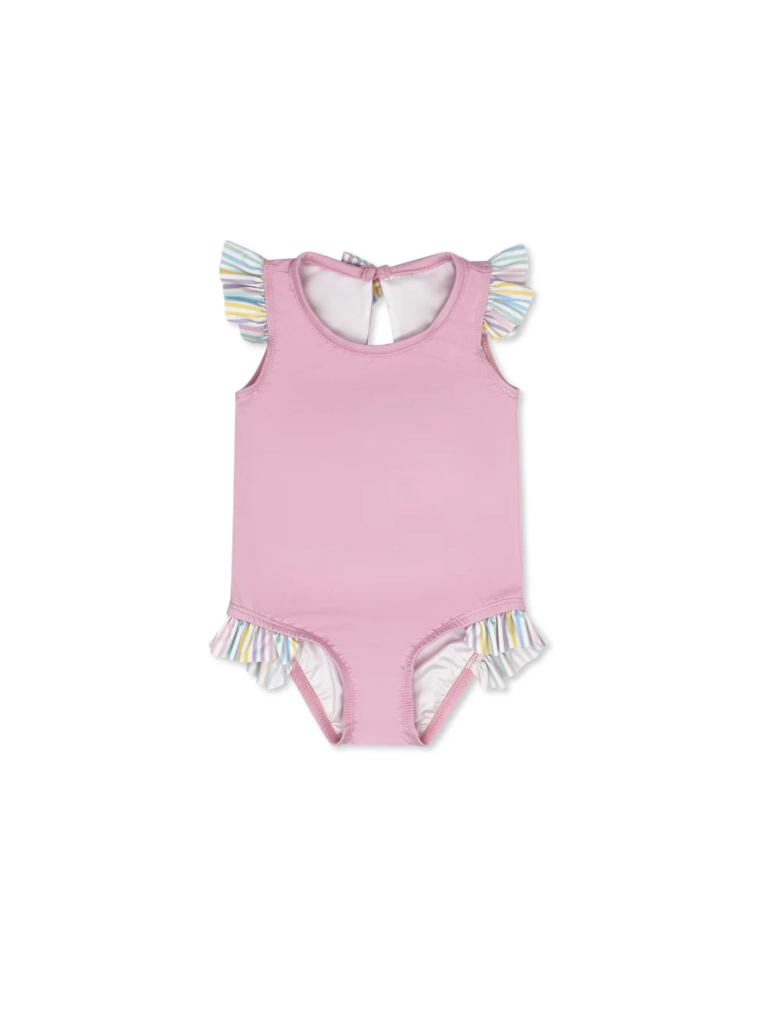 Lottie Swimsuit-Poolside Pink, Petunia Pinstripe