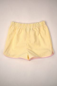 Yellow Shorts Pink Trim