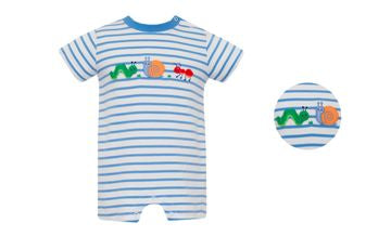 Backyard Bugs Striped Knit Romper