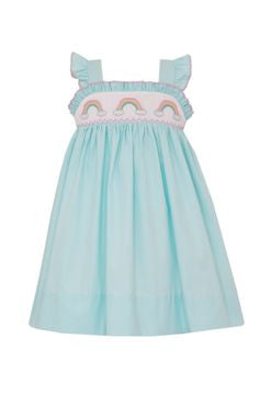 Rainbow Aqua Poplin Sundress