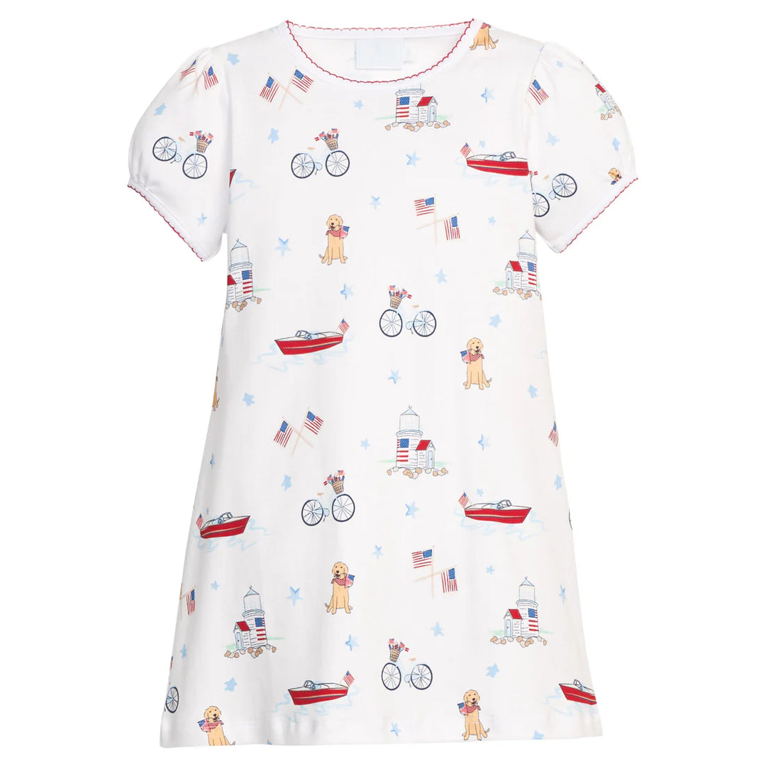 Printed T-Shirt Dress-Coastal Summer