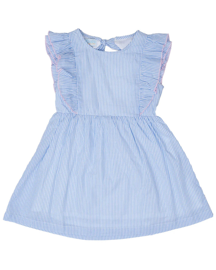 Faye Dress-Lt Blue Stripe w/Pink