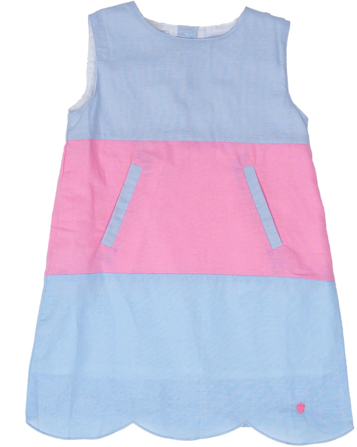 Piper Dress-Blue/Pink Linen