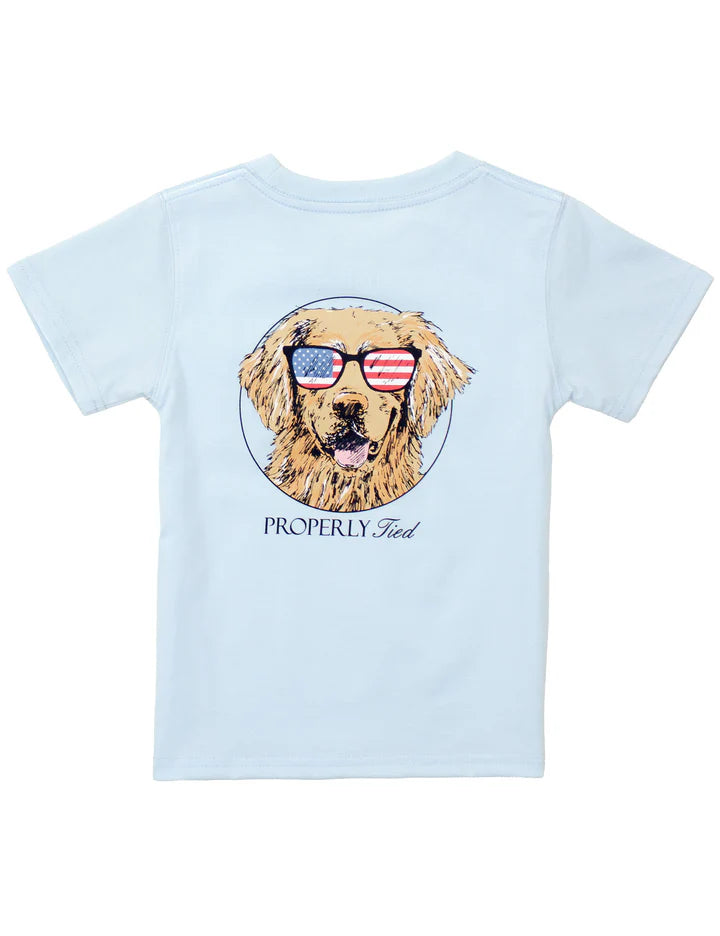 Patriot Dog SS Tee-Periwinkle