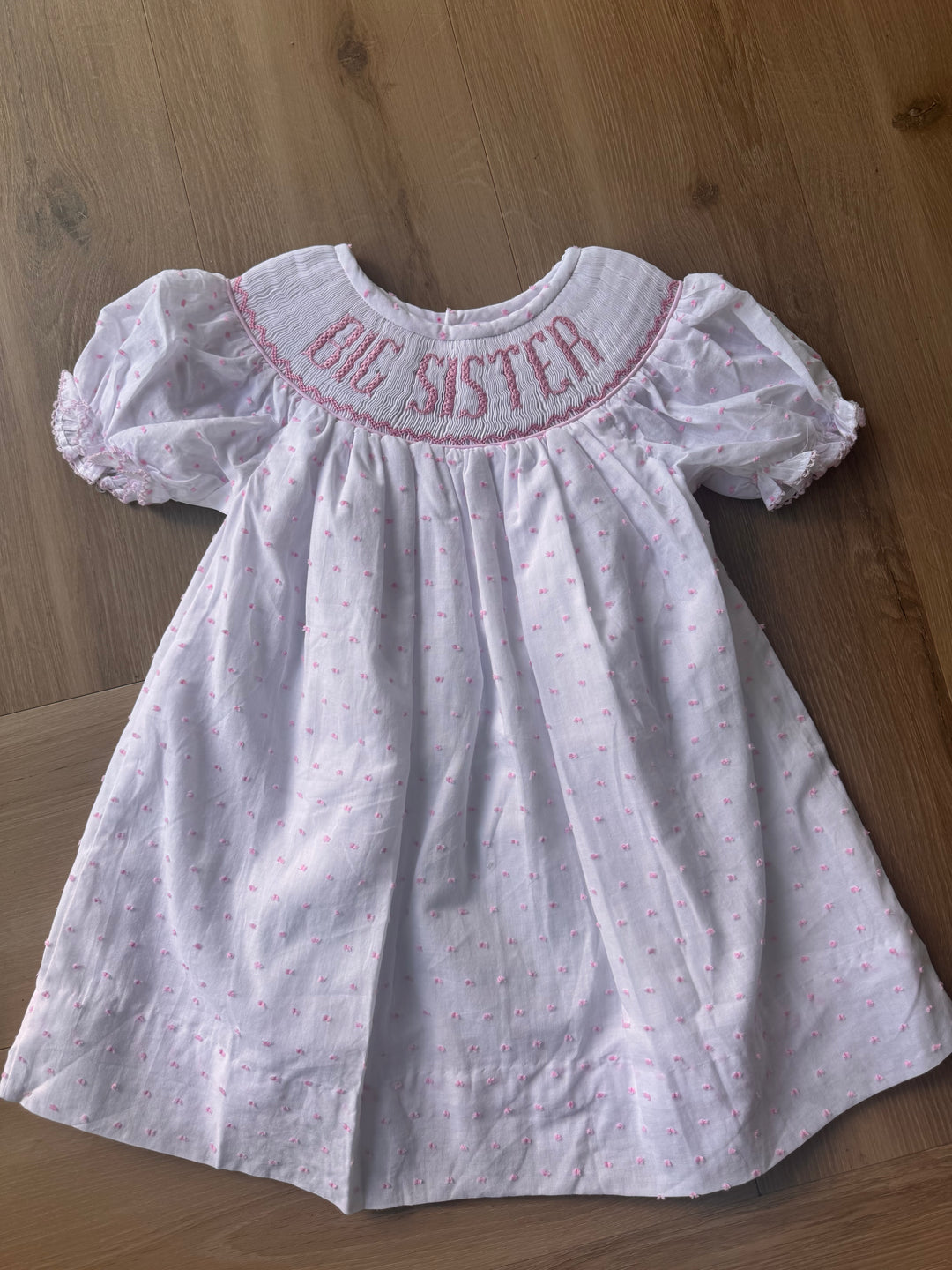 Big Sister Dress-Pink Swiss