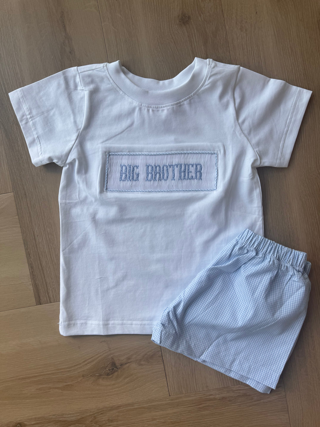 Big Brother Short Set-Blue Gingham