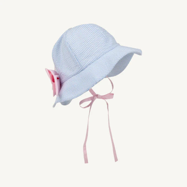 Pippa Petal Hat-Breakers Blue Seersucker with Bow