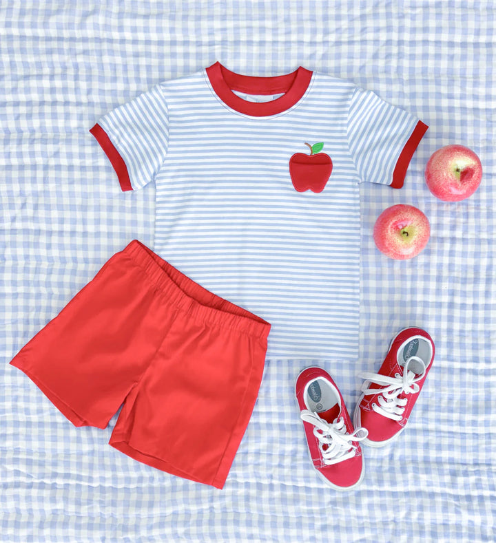 Apple Applique Pockey T-Shirt