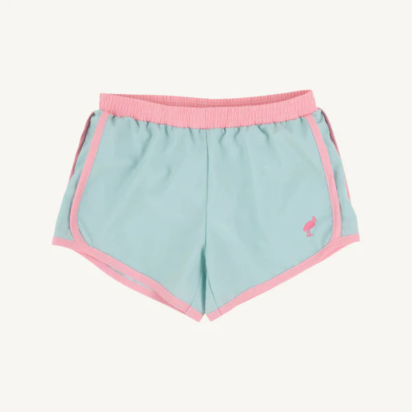 Prepletic Shimmy Shake Shorts-Old Greenwich Green/Sandpearl Pink