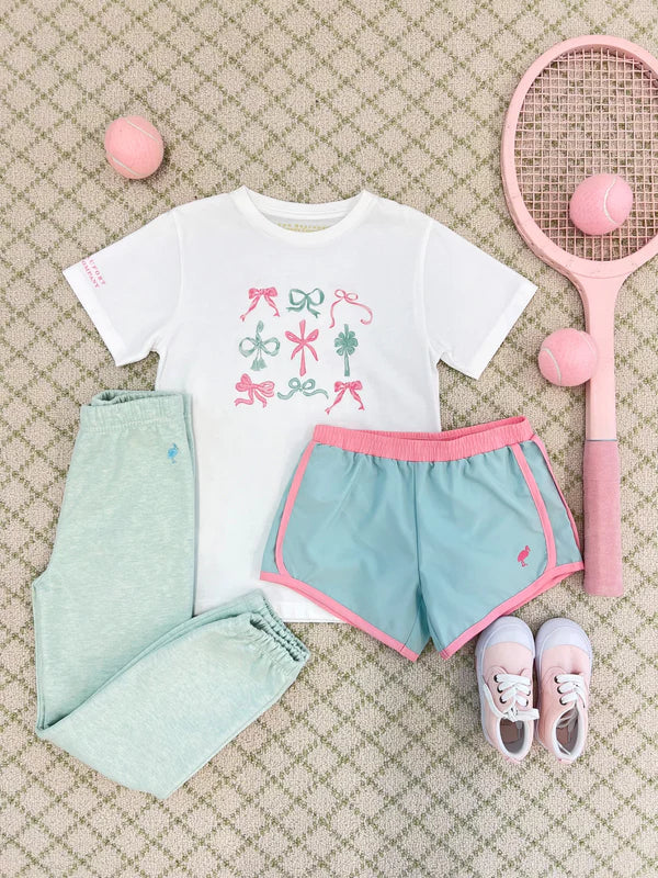 Prepletic Shimmy Shake Shorts-Old Greenwich Green/Sandpearl Pink