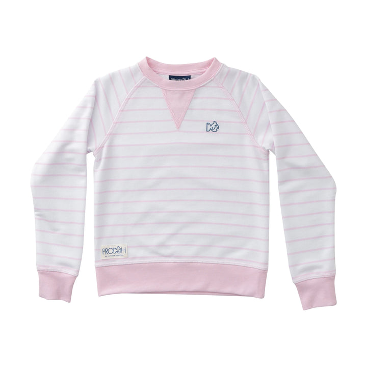 Crew Control Sweatshirt-Pink Tulle Stripe