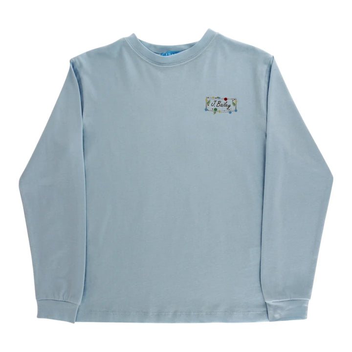 L/S Logo Tee-Christmas Labs (Lt Blue)