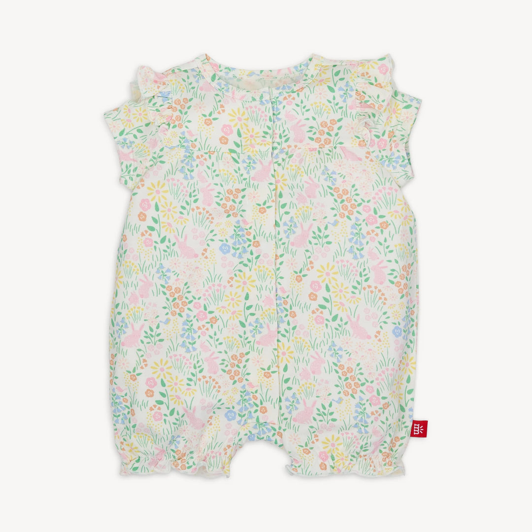 SS Ruffle Romper-Hoppy Garden