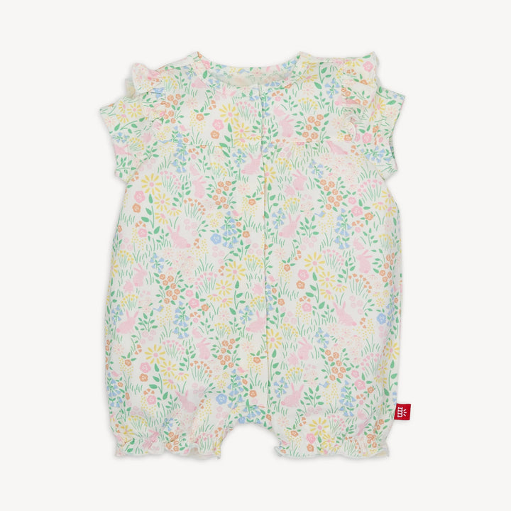 SS Ruffle Romper-Hoppy Garden