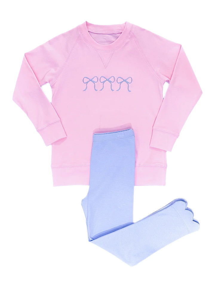 Basic Scalloped Legging-Sky Blue