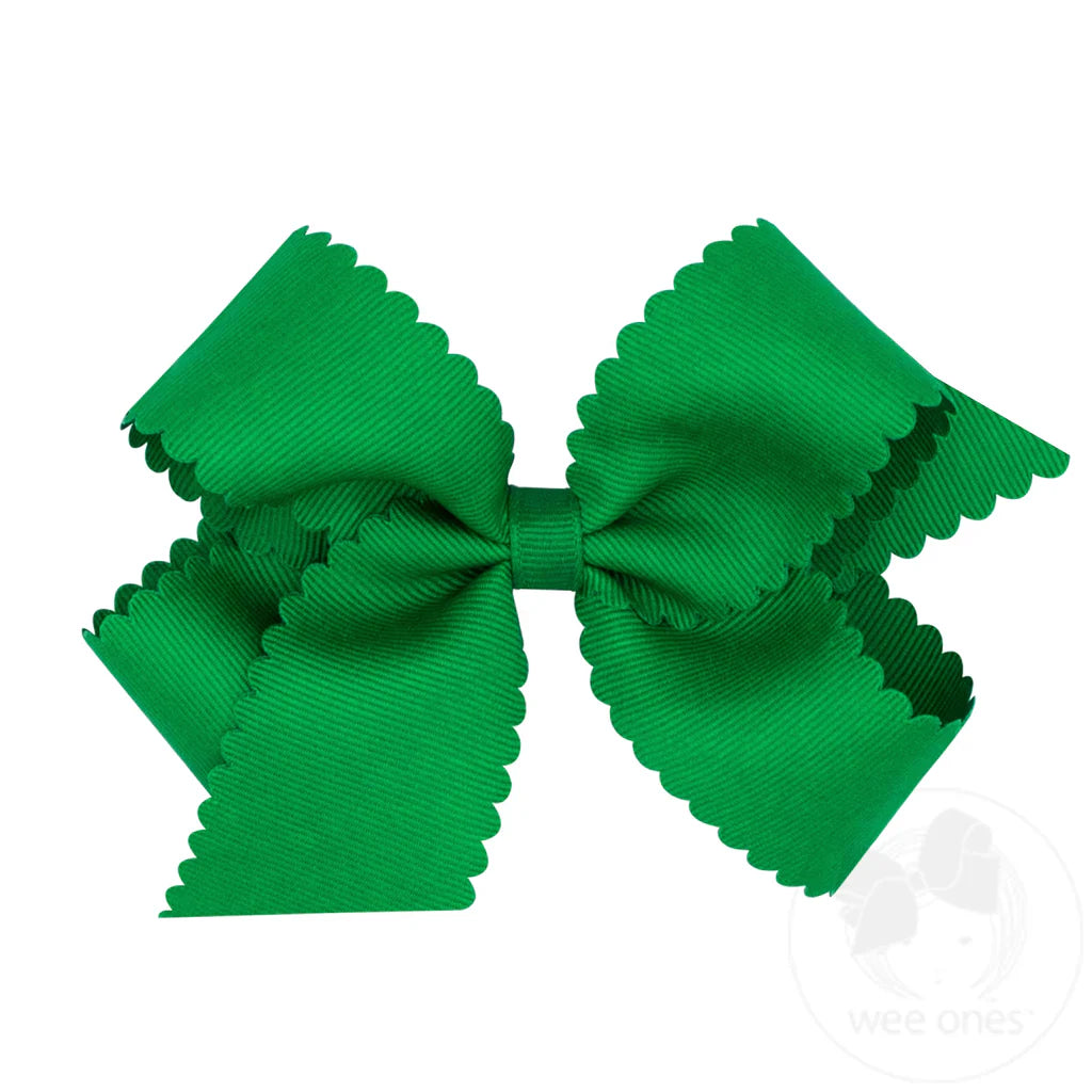Medium Grosgrain Bow-Scalloped Edge