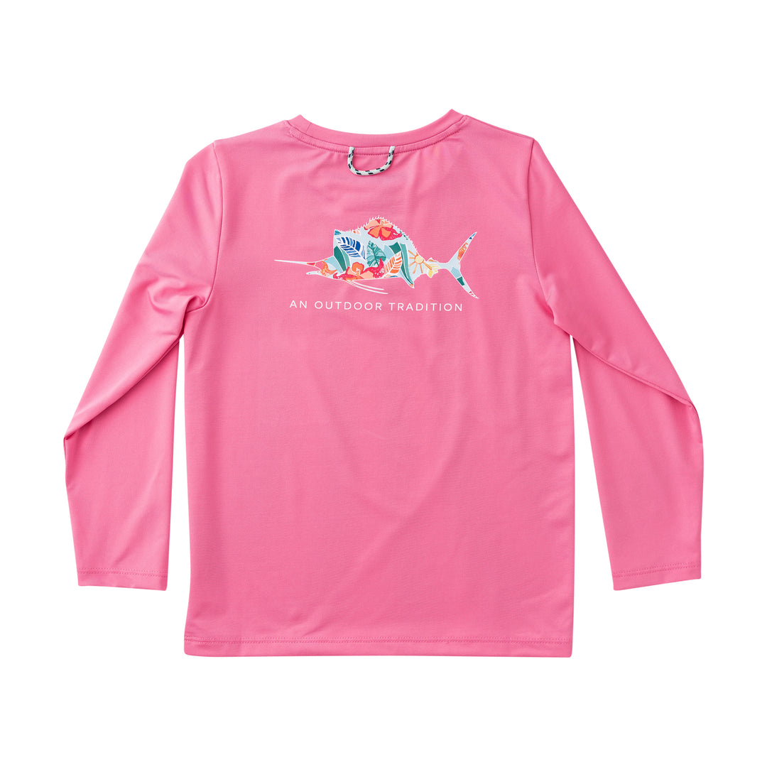 Girls Pro Perf LS Tee-Azalea Pink
