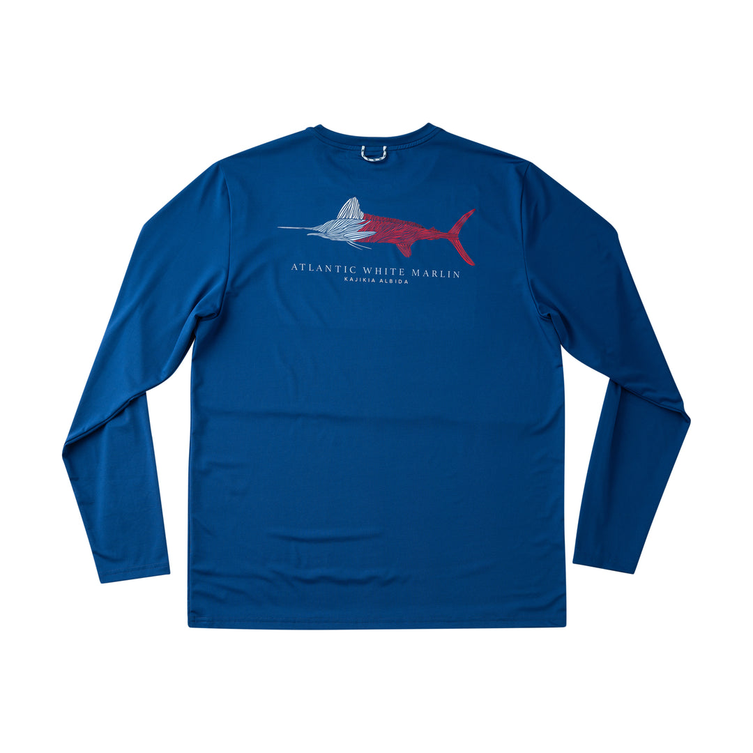 Men’s LS Pro Perf Tee-Navy Peony