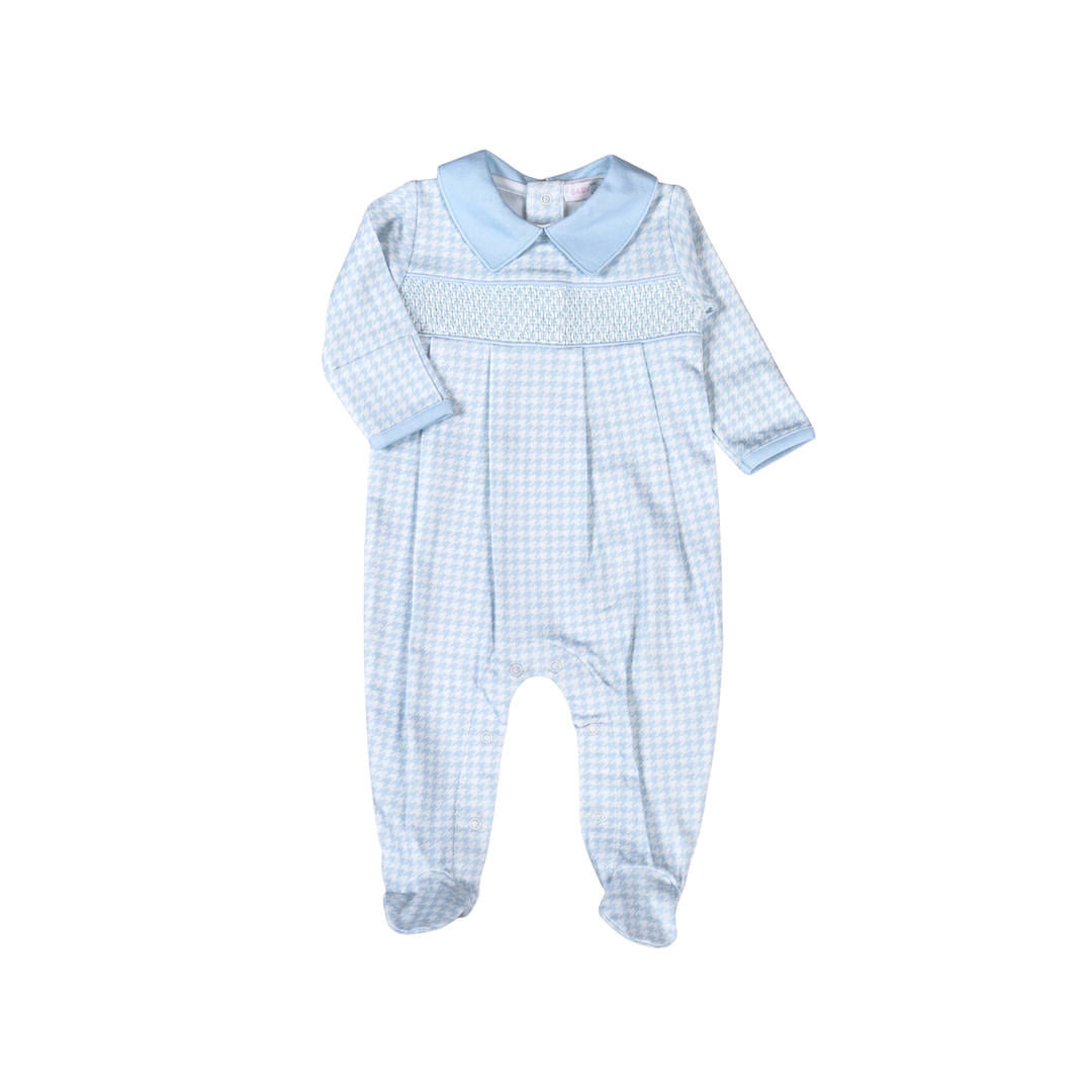 Blue Samuel Hand Smocked Footie