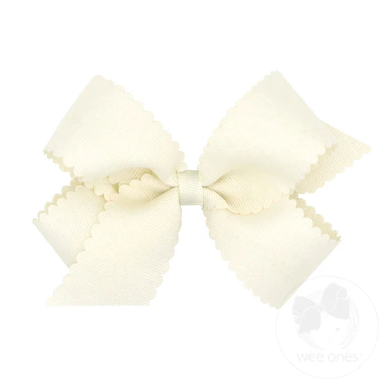Medium Grosgrain Bow-Scalloped Edge