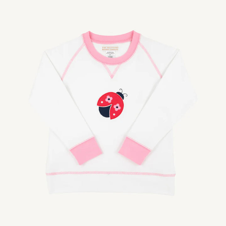Cassidy Comfy Crewneck-Ladybug Applique