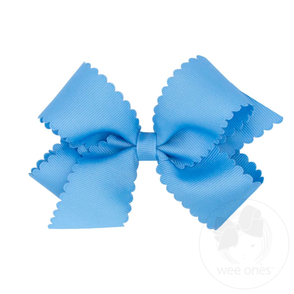 Medium Grosgrain Bow-Scalloped Edge
