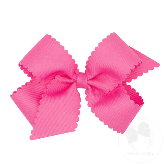 Medium Grosgrain Bow-Scalloped Edge