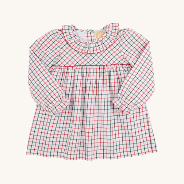 LS Ramona Ruffle Collar Dress-Old Town Tattersall