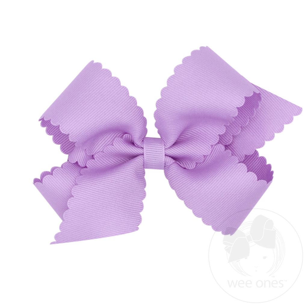 Medium Grosgrain Bow-Scalloped Edge