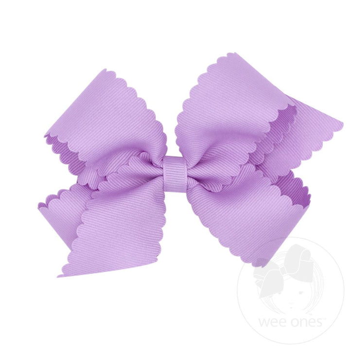 Medium Grosgrain Bow-Scalloped Edge