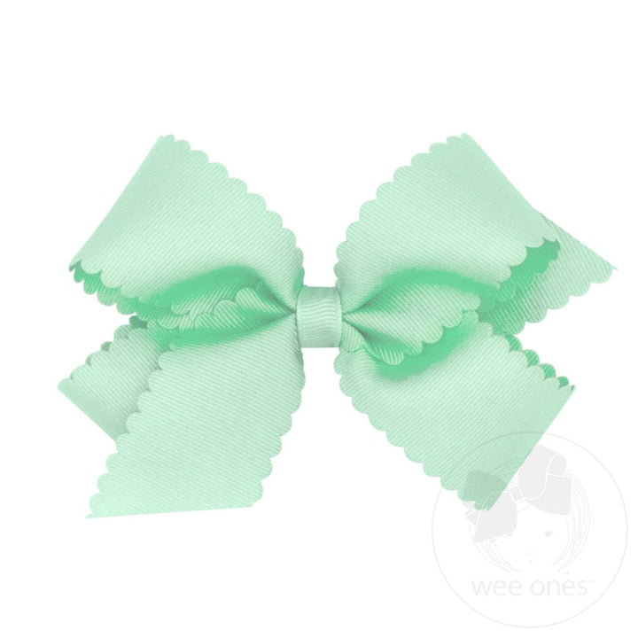 Medium Grosgrain Bow-Scalloped Edge