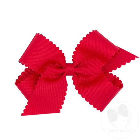 Medium Grosgrain Bow-Scalloped Edge