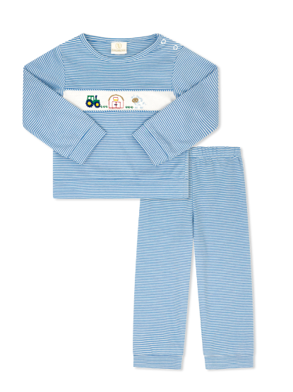 Bayou Play Set-Lt Blue Farm Ministripe