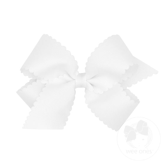Medium Grosgrain Bow-Scalloped Edge